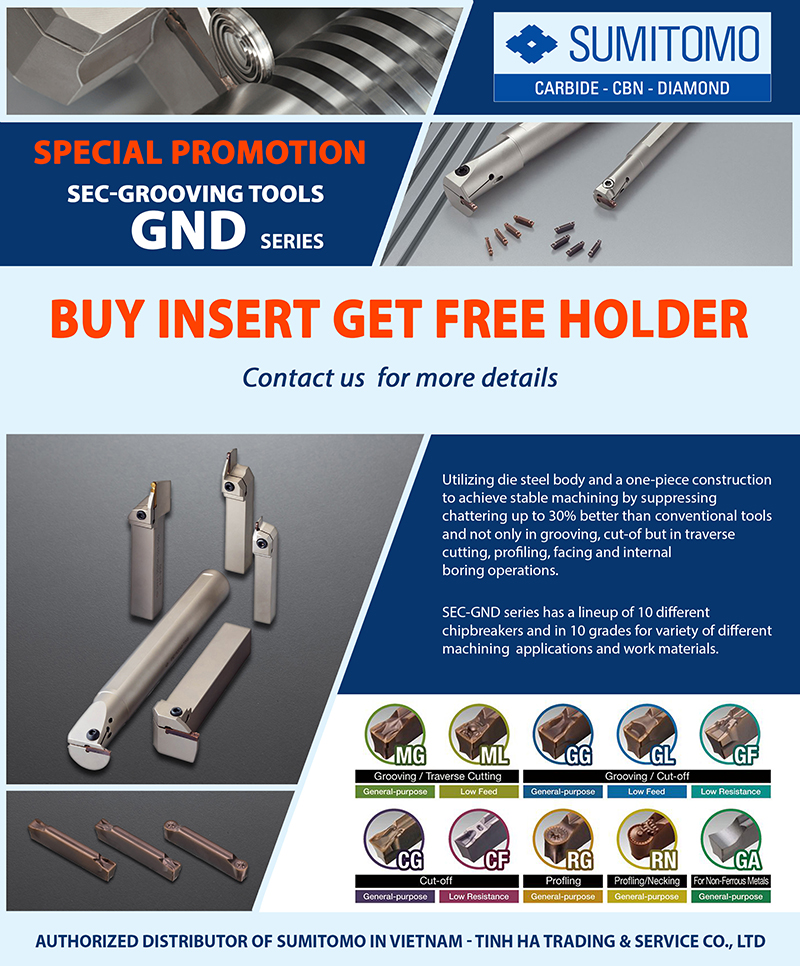 GND series - Grooving and cut-off tool holders