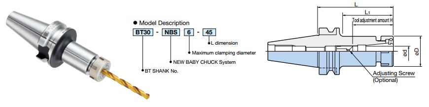 Hệ thống đầu kẹp collet NEW BABY CHUCK