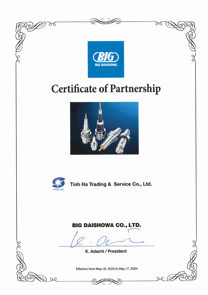 BIG DAISHOWA Certificate of partnership 2023-2024