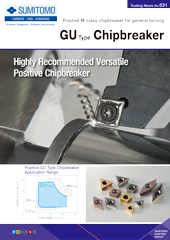 Positive M-class chipbreaker for general turning GU type